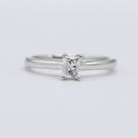 Beautiful Platinum Emerald Cut Diamond Solitaire Engagement Ring