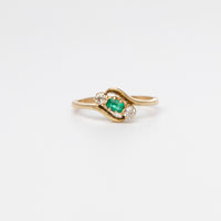Trilogy Emerald And Diamond Twist Ring