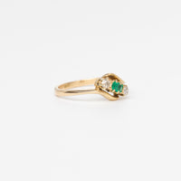 Trilogy Emerald And Diamond Twist Ring