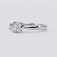 Beautiful Platinum Emerald Cut Diamond Solitaire Engagement Ring
