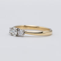 Stunning 18K Yellow Gold Diamond Trilogy Engagement Ring