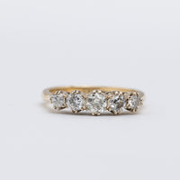 Vintage 18K Yellow Gold 5 Stone 0.70ct Diamond Engagement Ring