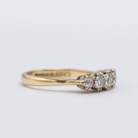 Vintage 18K Yellow Gold 5 Stone 0.70ct Diamond Engagement Ring
