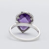 Stunning 18K White Gold Pear Shaped Amethyst And Diamond Ring