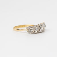 Mine-Cut Diamond Engagement Ring