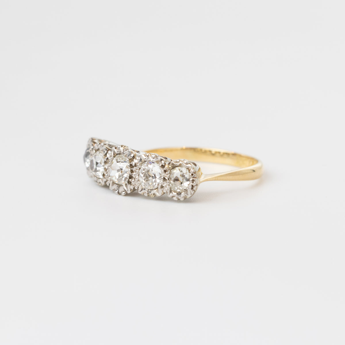 Mine-Cut Diamond Engagement Ring