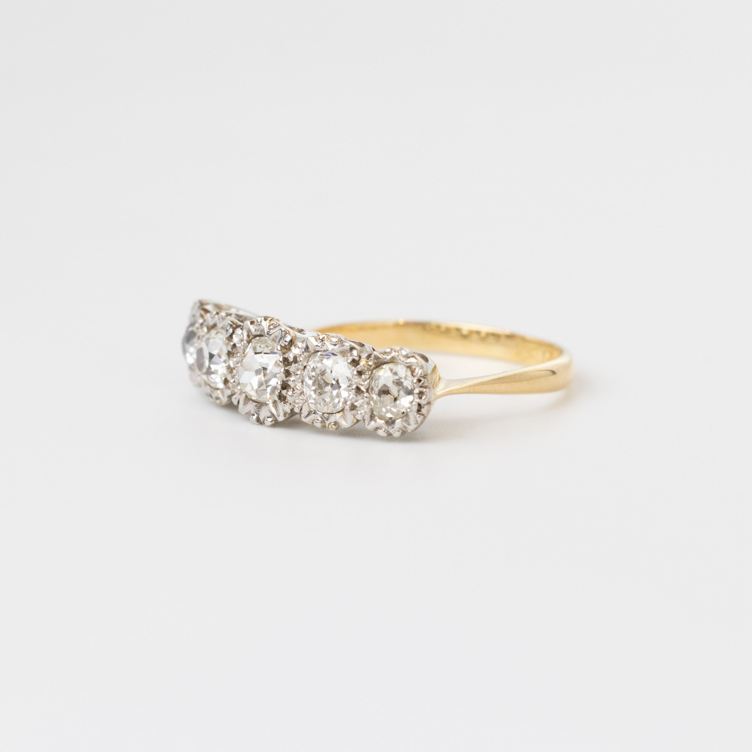 Mine-Cut Diamond Engagement Ring