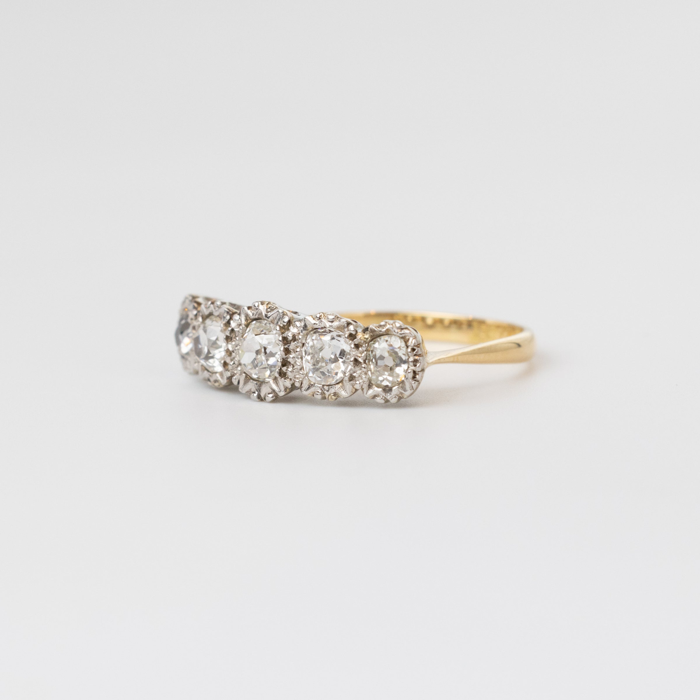 Mine-Cut Diamond Engagement Ring