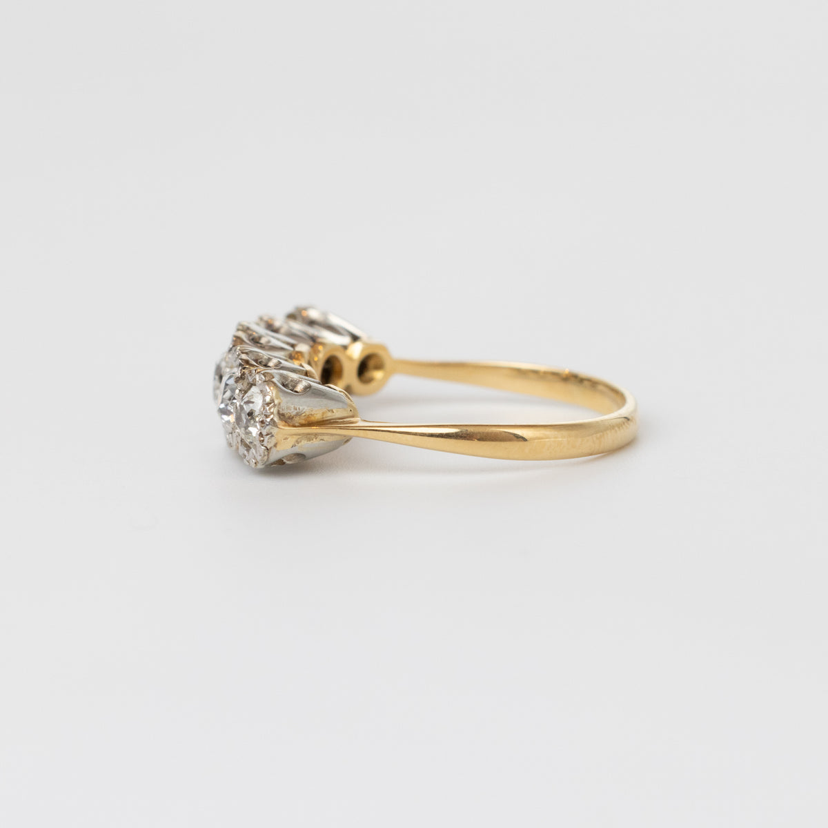 Mine-Cut Diamond Engagement Ring