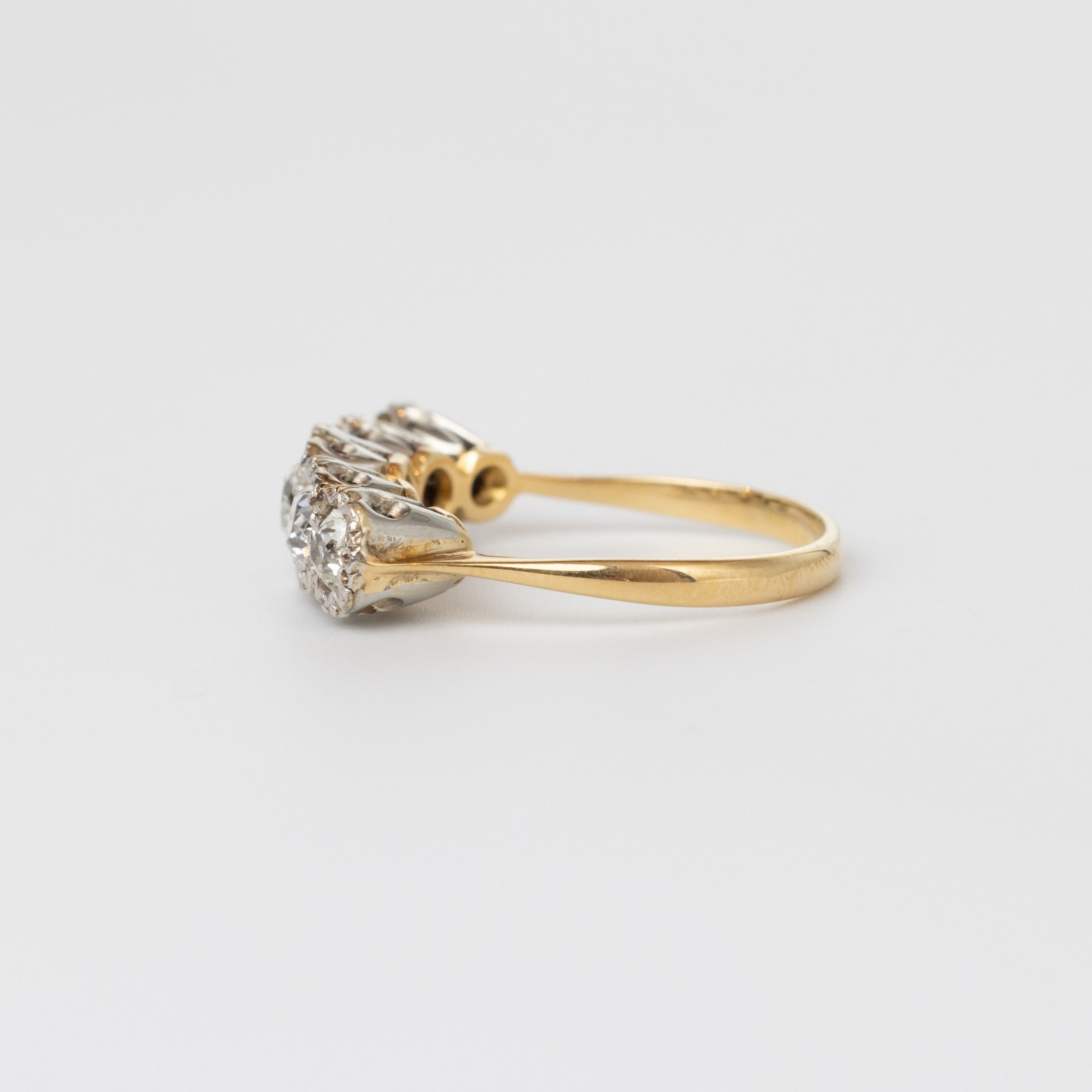 Mine-Cut Diamond Engagement Ring