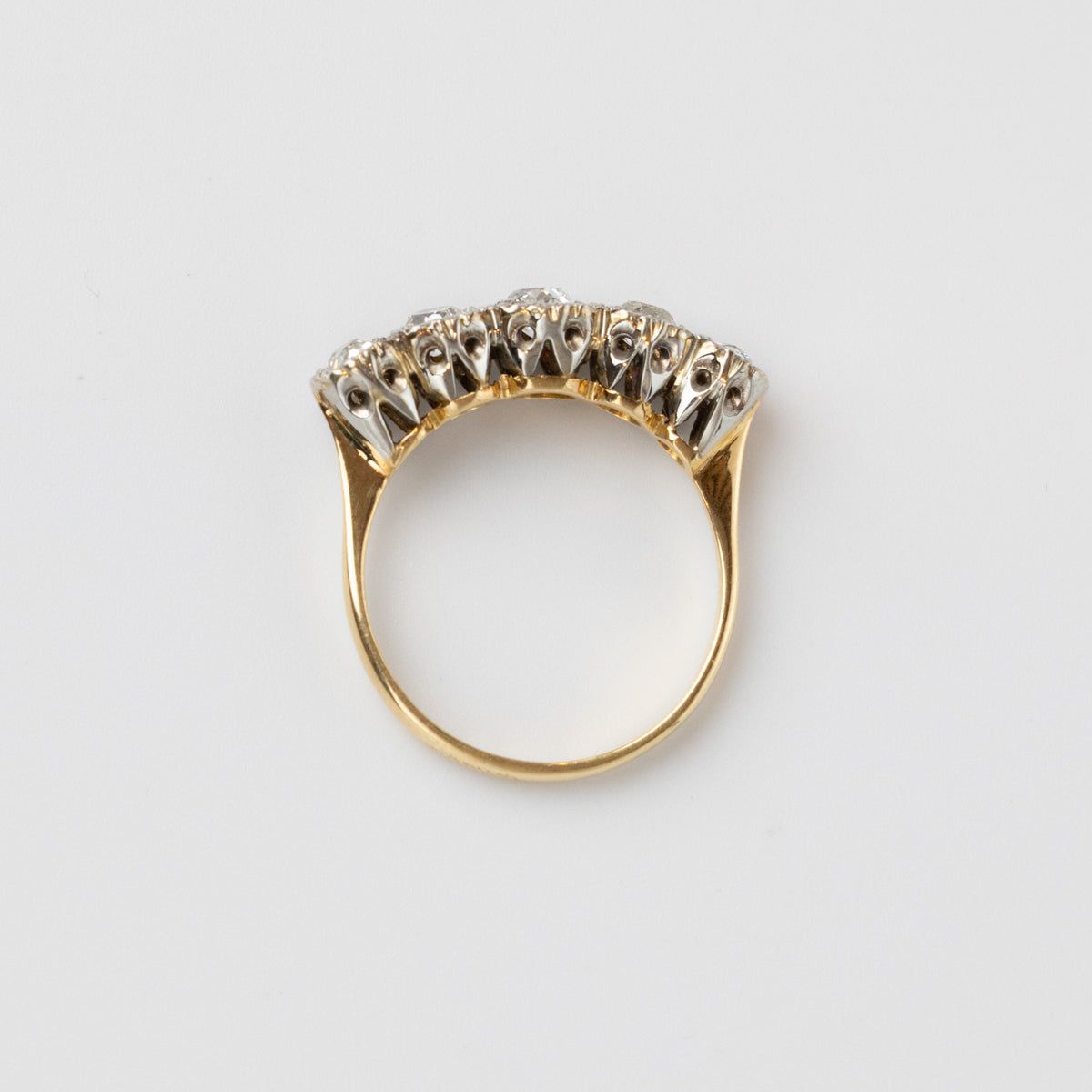 Mine-Cut Diamond Engagement Ring