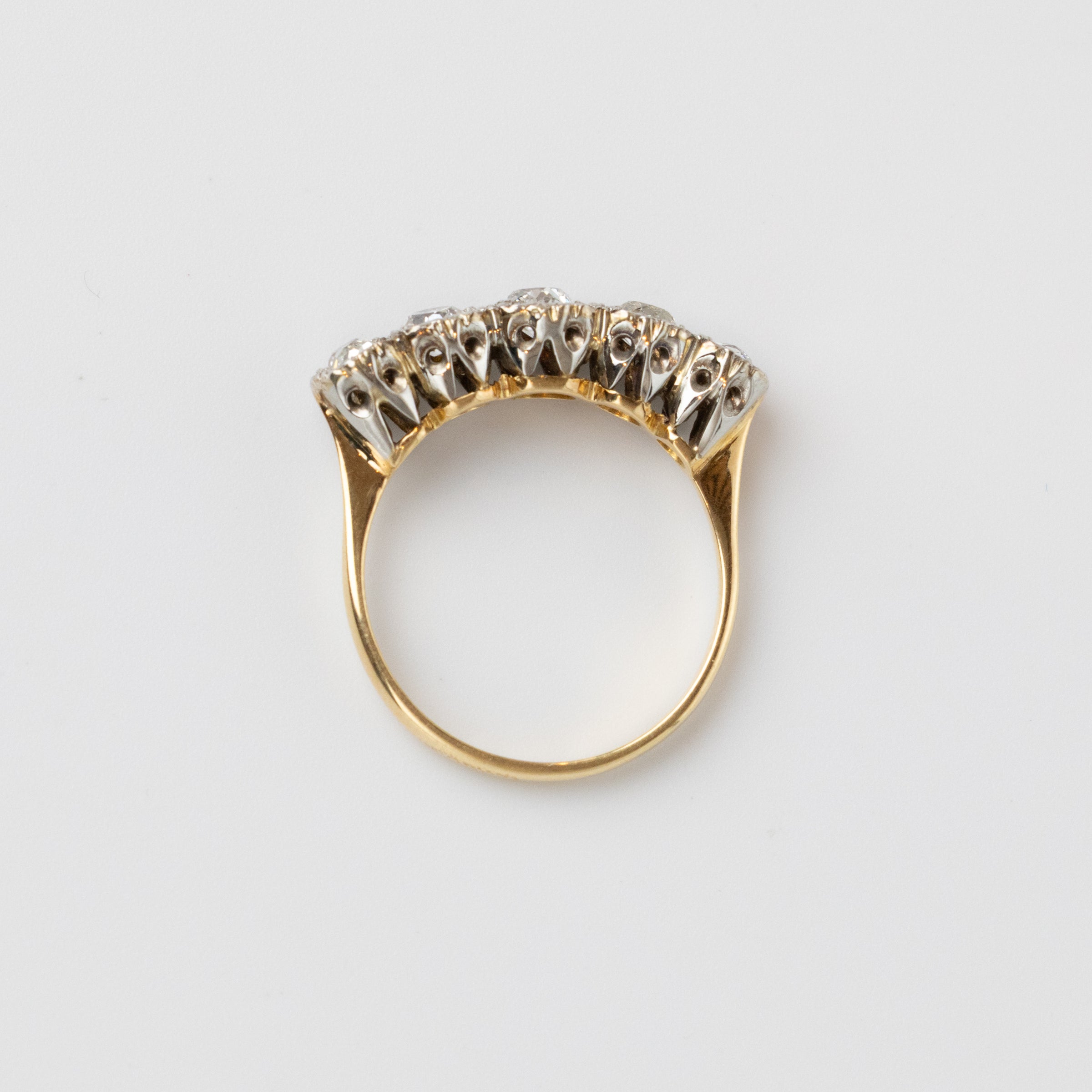Mine-Cut Diamond Engagement Ring