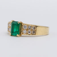 emerald and diamond ring right