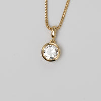 GIA 0.97 Carat Diamond Bezel Set Pendant