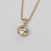 GIA 0.97 Carat Diamond Bezel Set Pendant