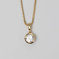 GIA 0.97 Carat Diamond Bezel Set Pendant