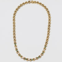 Stunning 18K Yellow Gold Emerald & Diamond Necklace