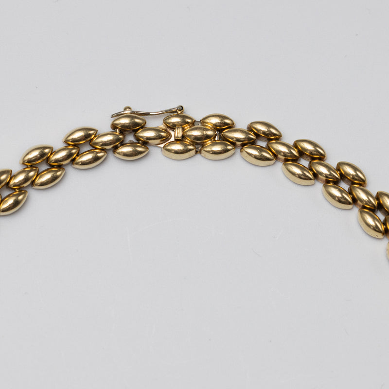 Stunning 18K Yellow Gold Emerald & Diamond Necklace