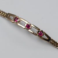 Gorgeous 9K Ruby Foxtail Chain Bracelet