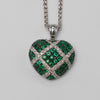 18K Gold Diamond And Emerald Heart Pendant