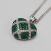 18K Gold Diamond And Emerald Heart Pendant