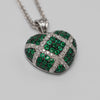 18K Gold Diamond And Emerald Heart Pendant