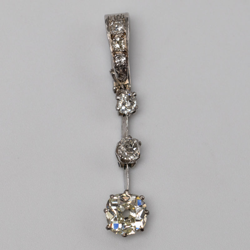 vintage diamond old cut pendant 
