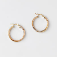 Entwined Three Colour Hoop Earrings