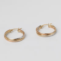 Entwined Three Colour Hoop Earrings