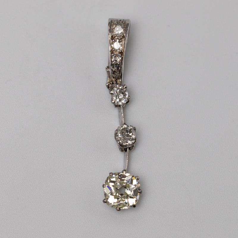 vintage diamond old cut pendant 2