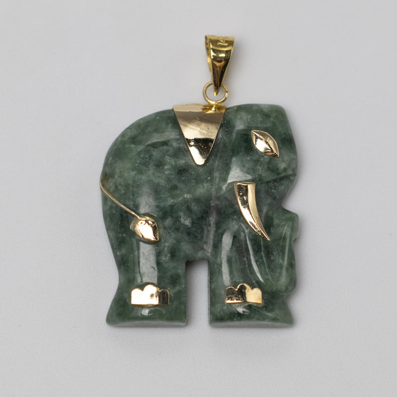 gold jade pendant front