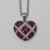 18K Gold Diamond And Ruby Heart Pendant