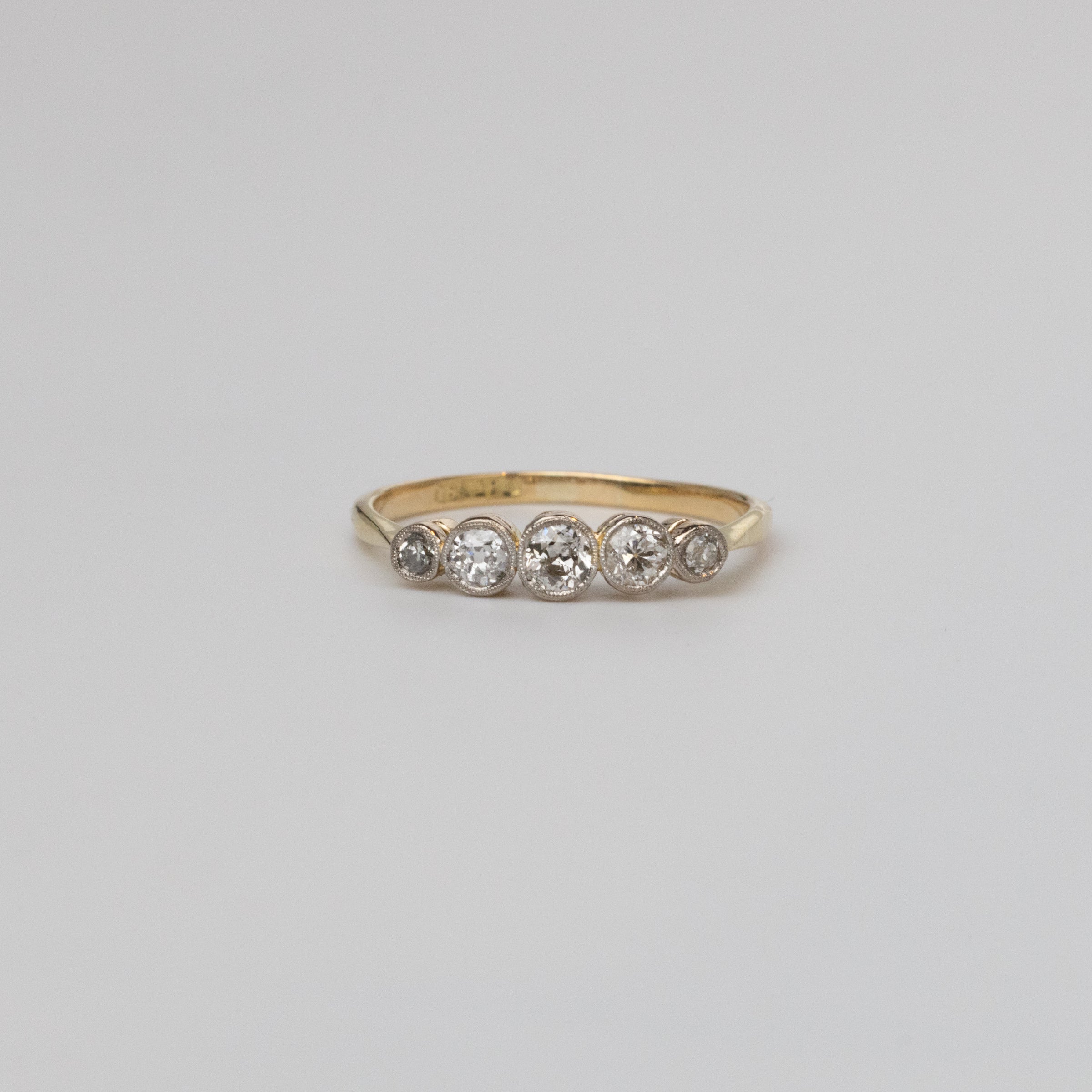 Old-Cut Diamond Bezel Set Diamond Engagement Ring