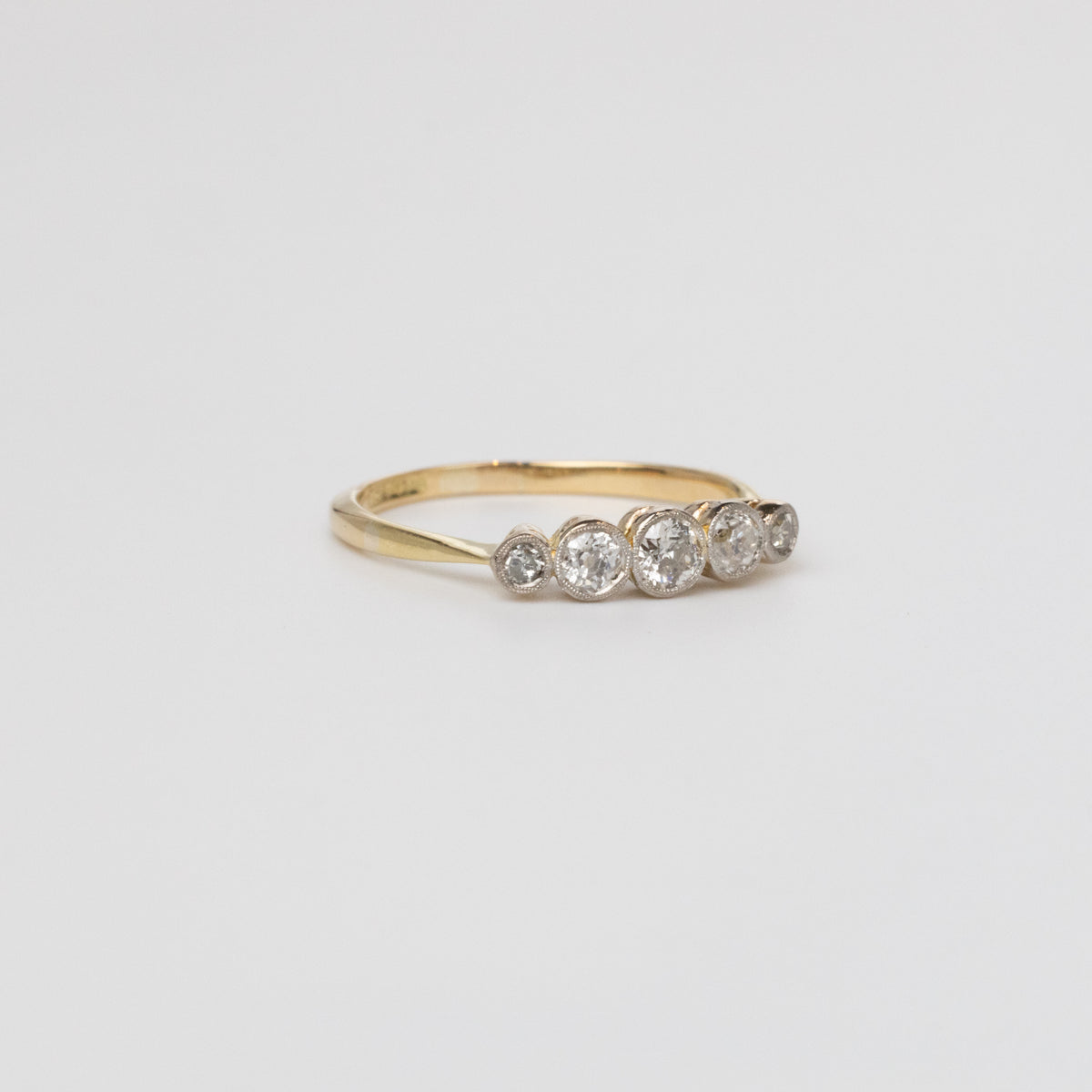Old-Cut Diamond Bezel Set Diamond Engagement Ring