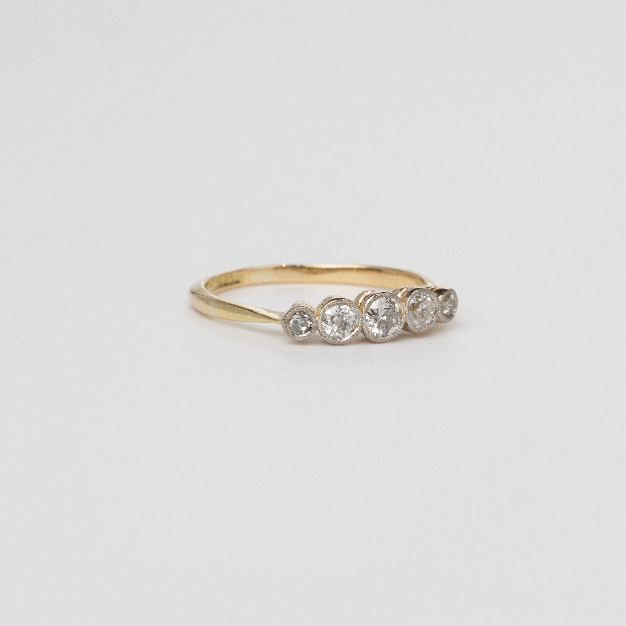 Old-Cut Diamond Bezel Set Diamond Engagement Ring