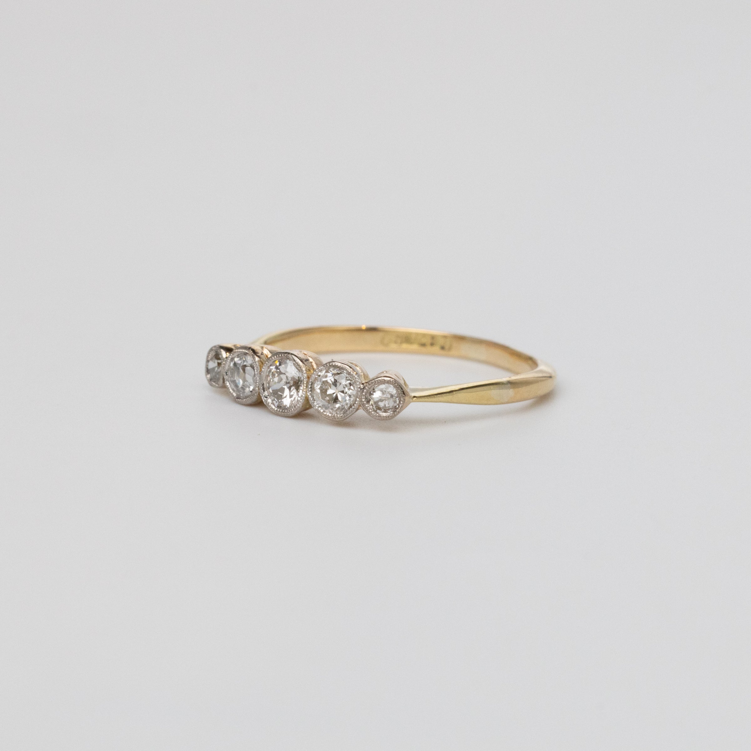 Old-Cut Diamond Bezel Set Diamond Engagement Ring