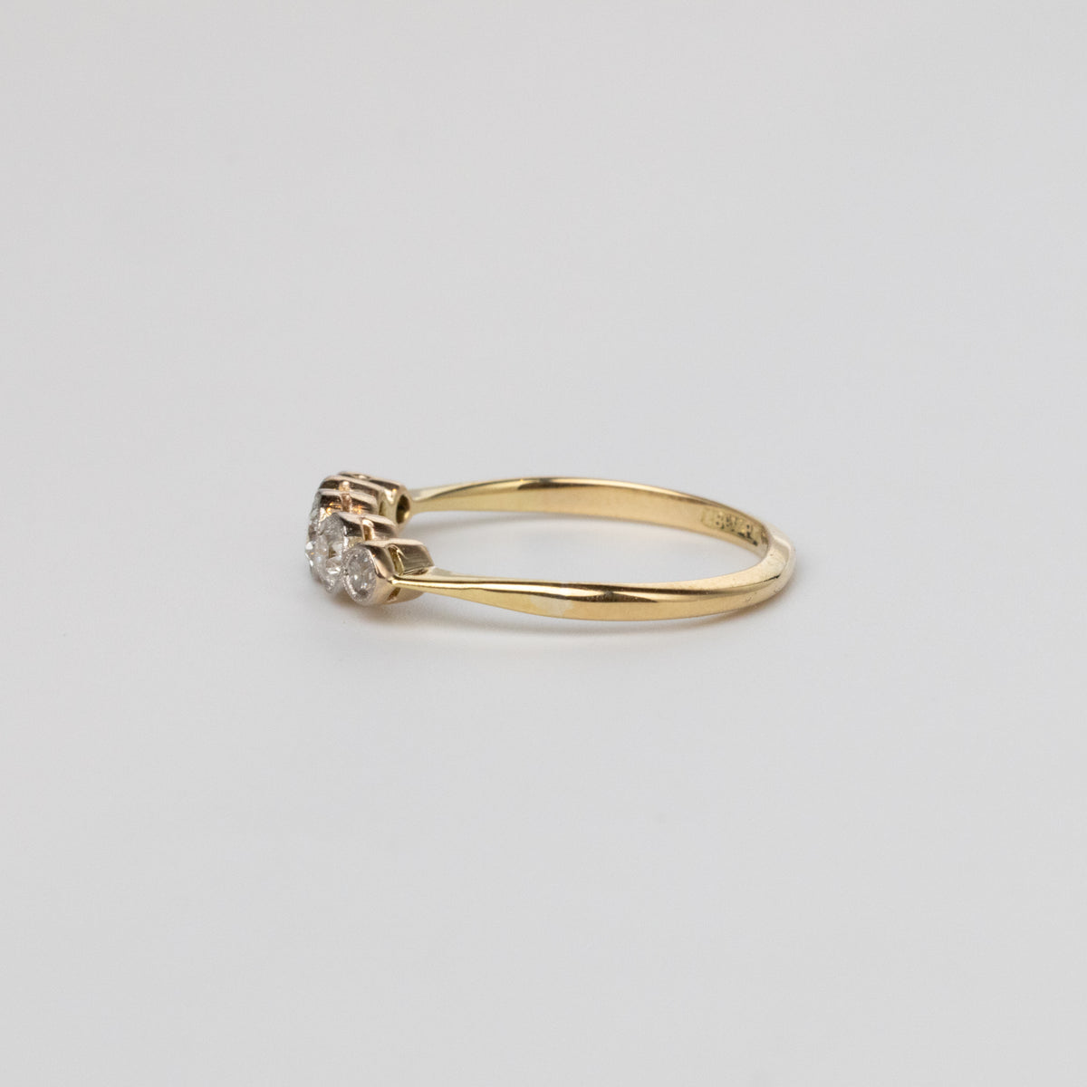 Old-Cut Diamond Bezel Set Diamond Engagement Ring