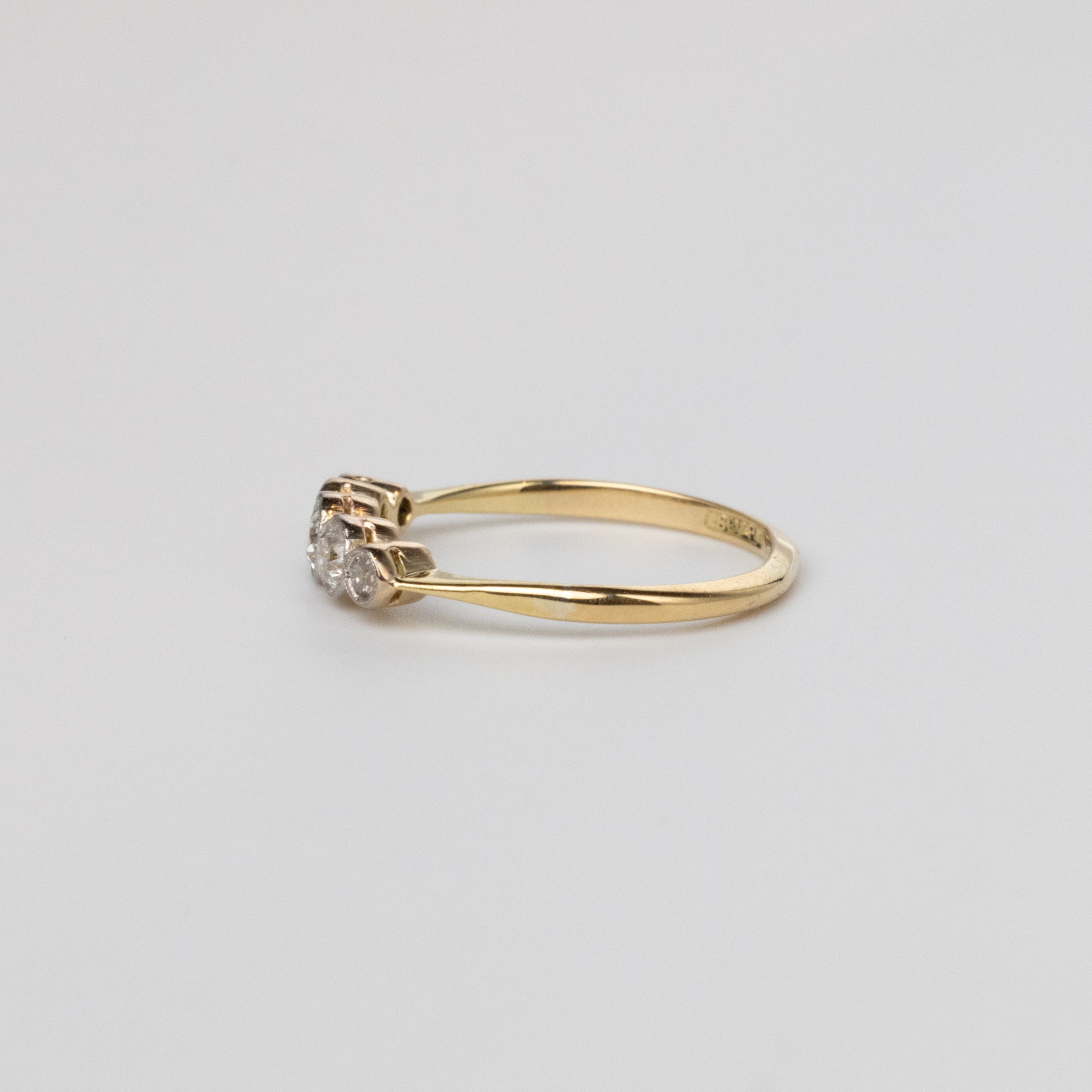 Old-Cut Diamond Bezel Set Diamond Engagement Ring