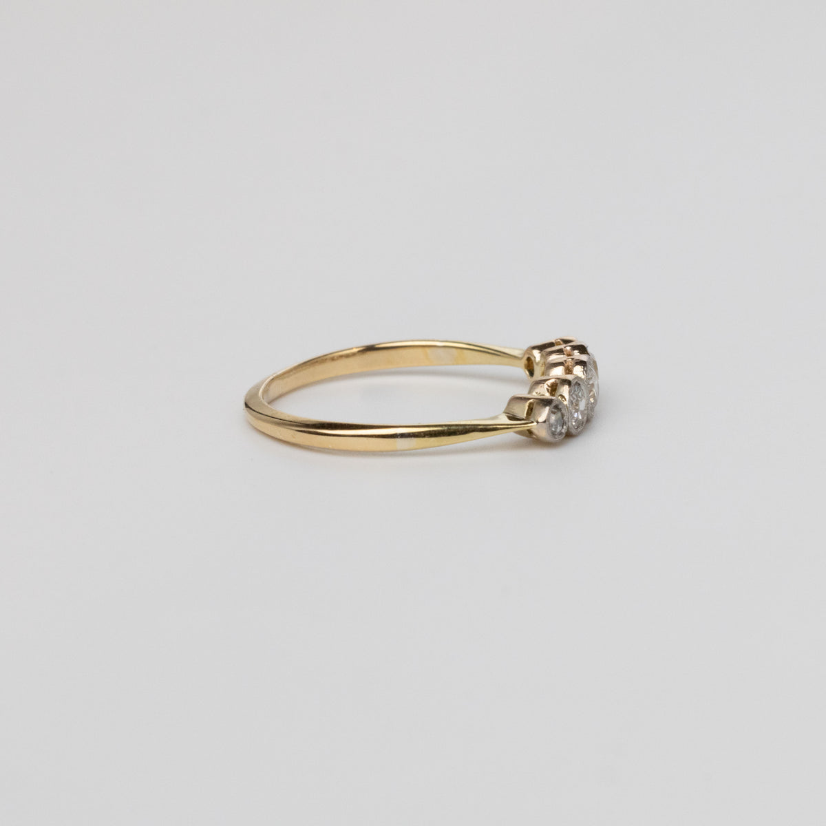 Old-Cut Diamond Bezel Set Diamond Engagement Ring