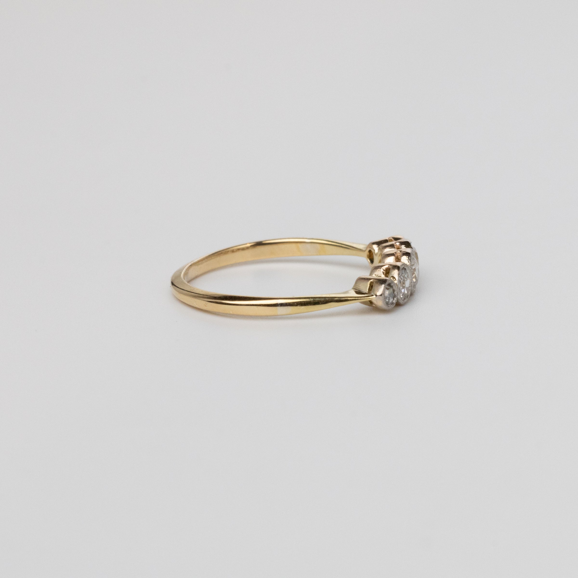 Old-Cut Diamond Bezel Set Diamond Engagement Ring