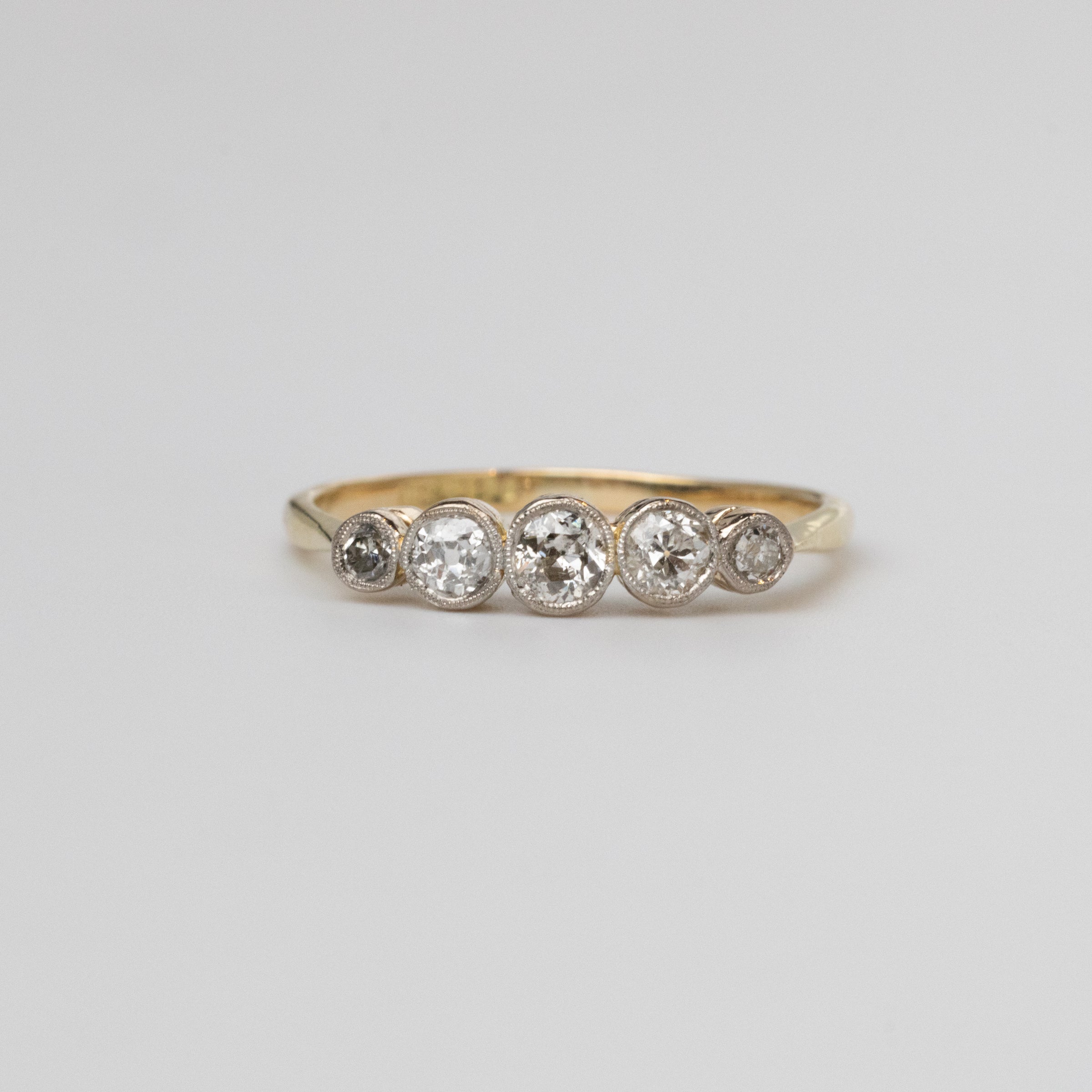 Old-Cut Diamond Bezel Set Diamond Engagement Ring