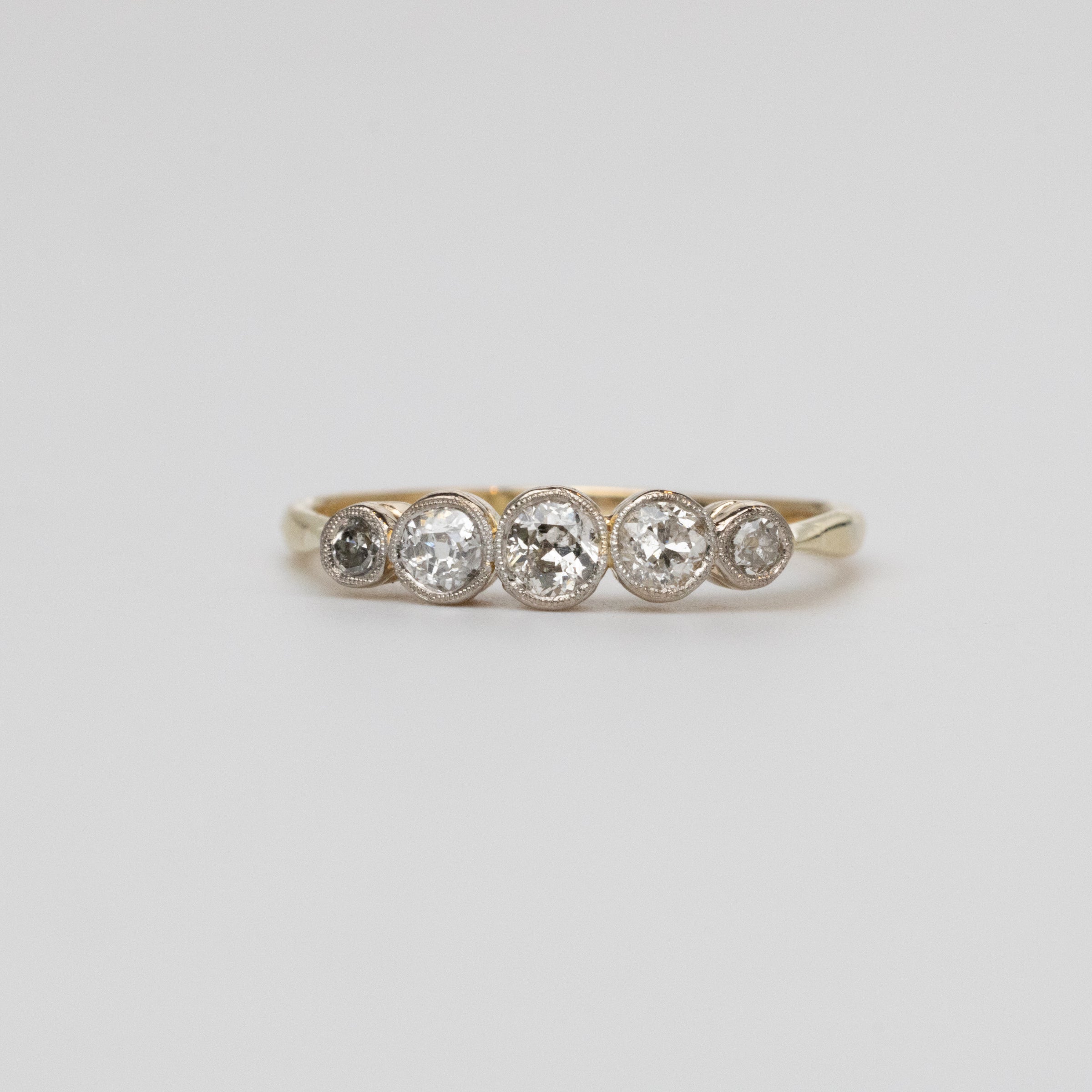 Old-Cut Diamond Bezel Set Diamond Engagement Ring