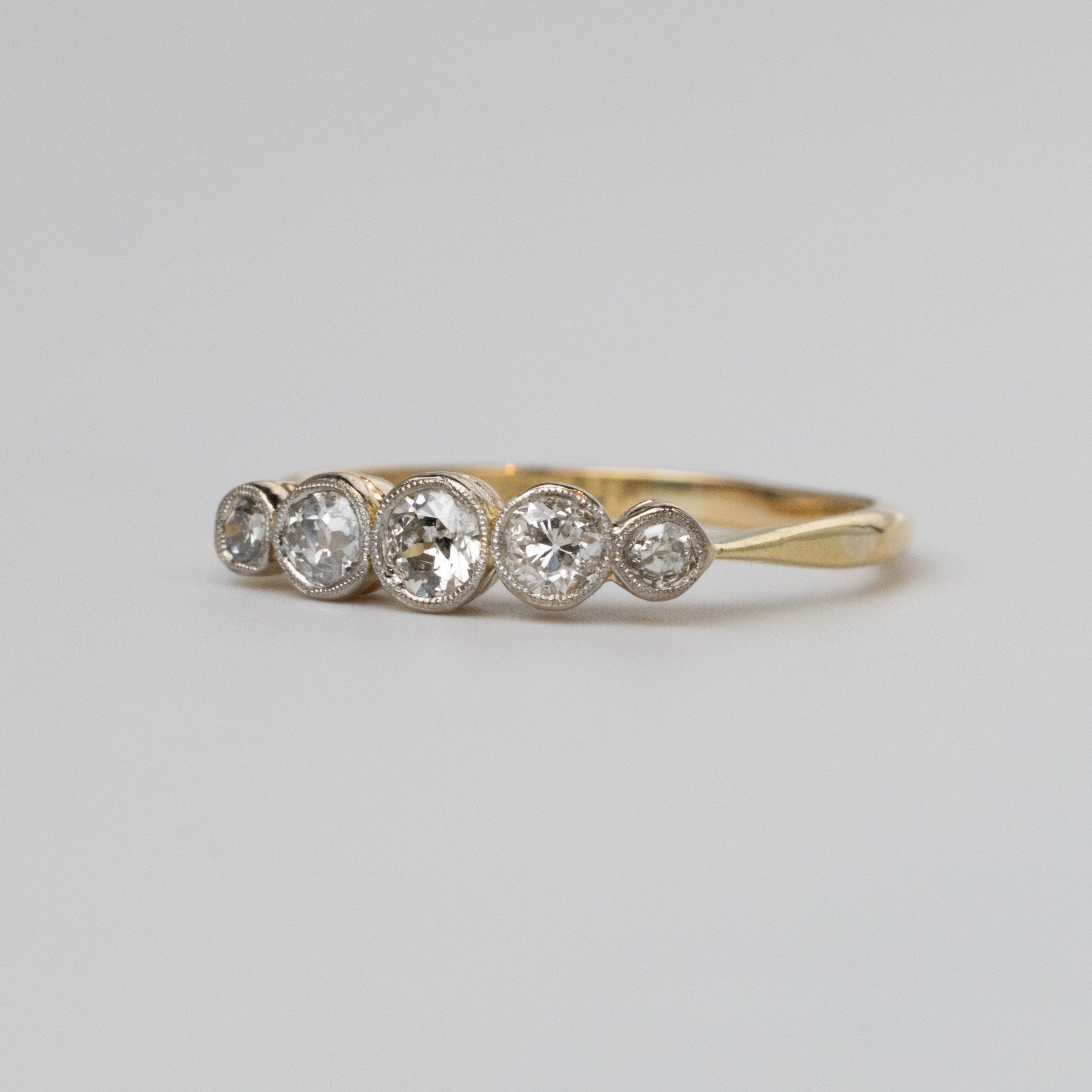 Old-Cut Diamond Bezel Set Diamond Engagement Ring