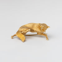18K Yellow Gold Fox Brooch