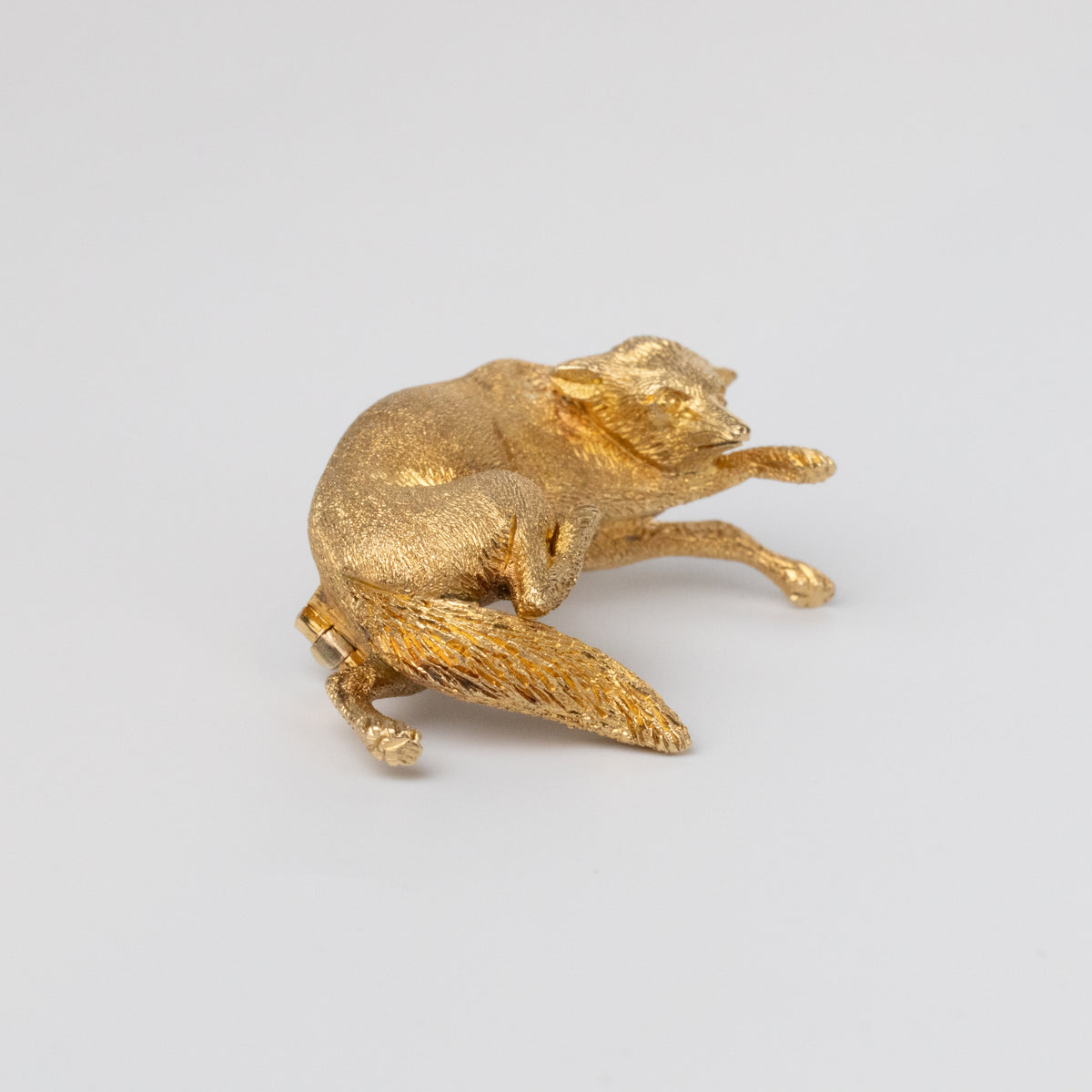 18K Yellow Gold Fox Brooch