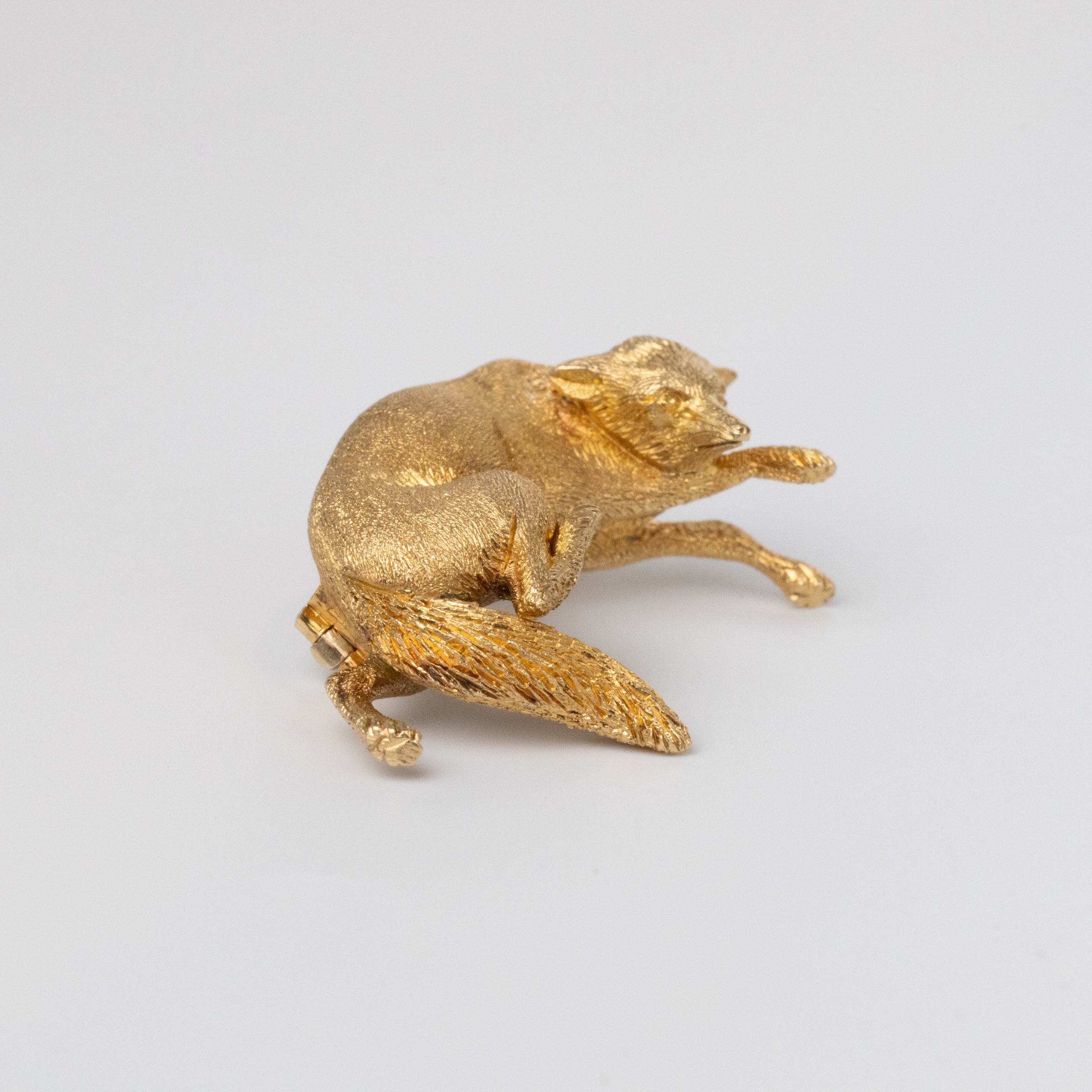 18K Yellow Gold Fox Brooch