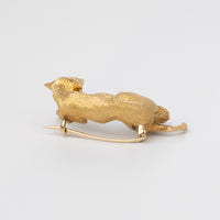 18K Yellow Gold Fox Brooch
