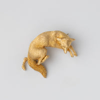 18K Yellow Gold Fox Brooch
