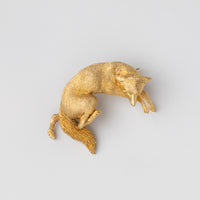 18K Yellow Gold Fox Brooch