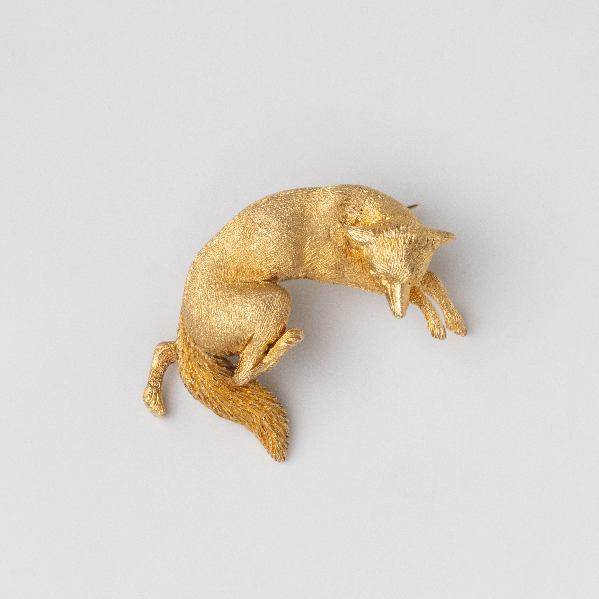 18K Yellow Gold Fox Brooch